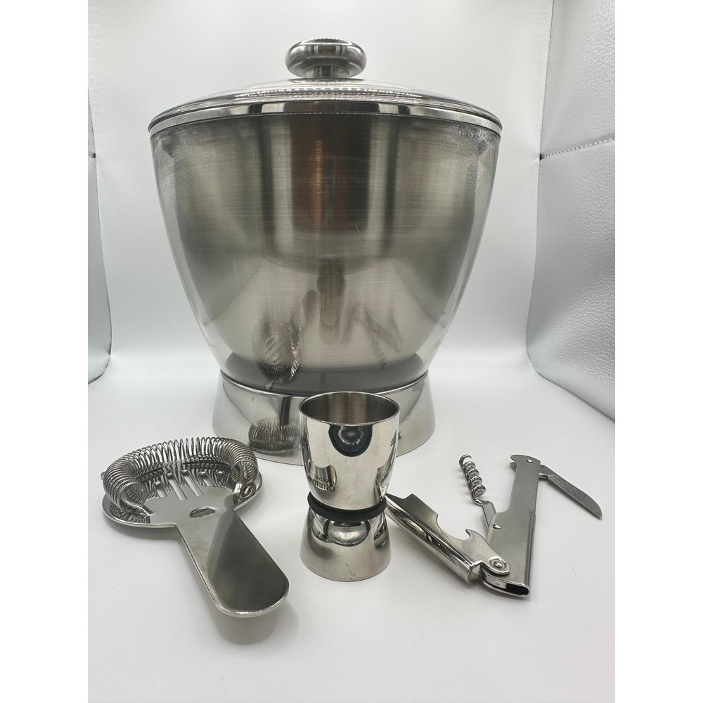 Oneida Stainless Steel Ice Bucket w/ Lid and Accessories Double Wall Insulated